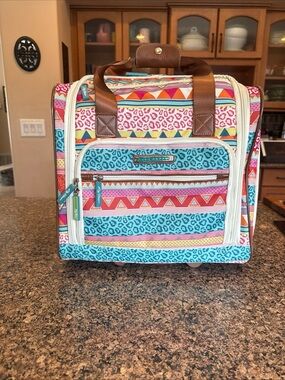 Lilly Bloom 15” Underseat travel rolling luggage carry on bag